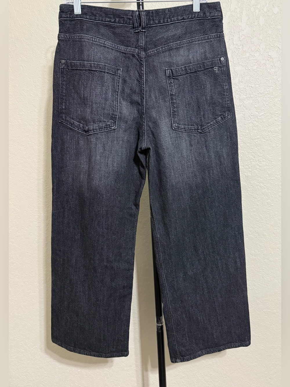 Pilcro High Rise Cropped Wide Leg Jeans Black Wash Size 30 Anthropologie - Picture 5 of 9